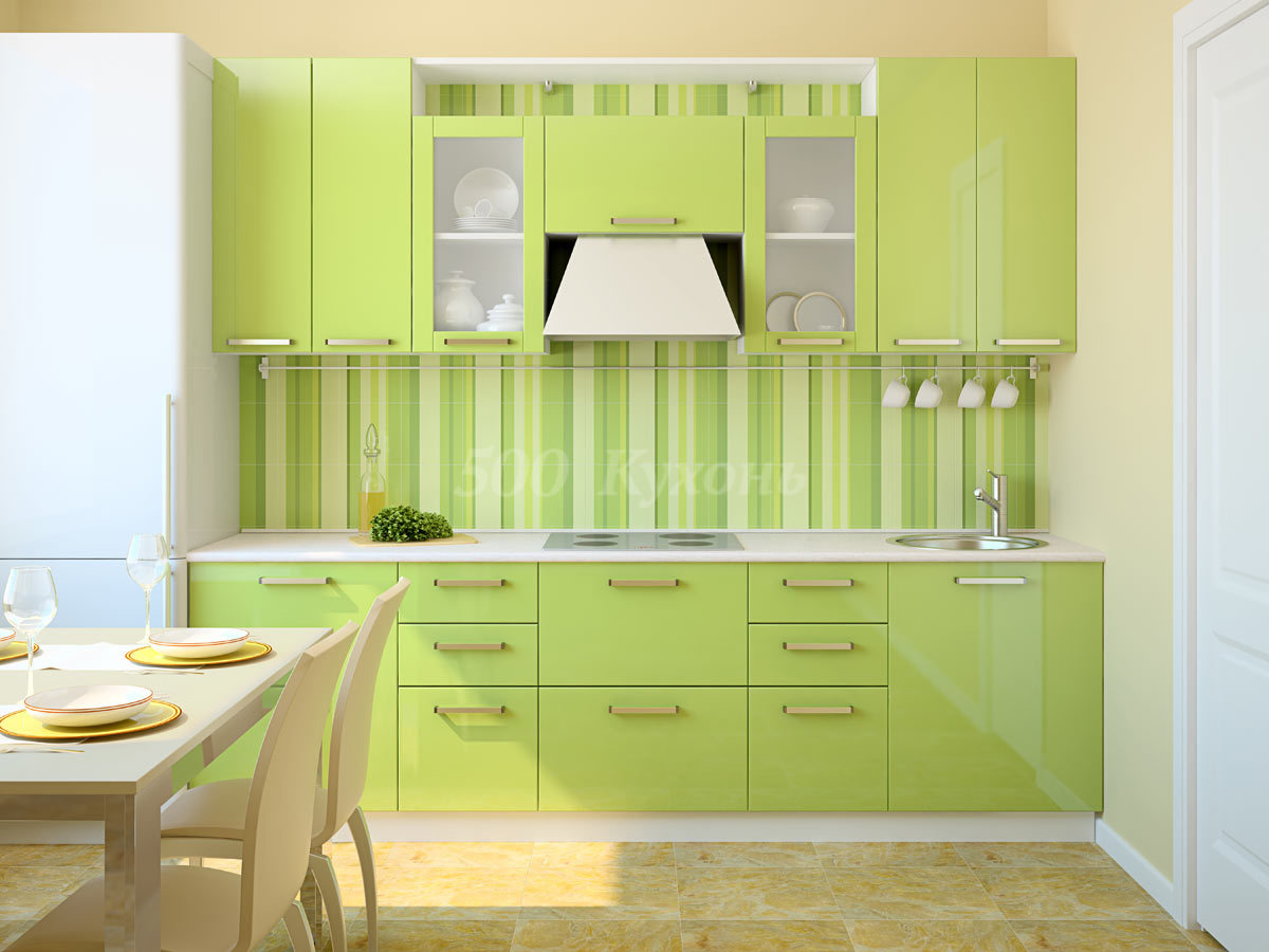 светло зеленый цвет в интерьере кухни
